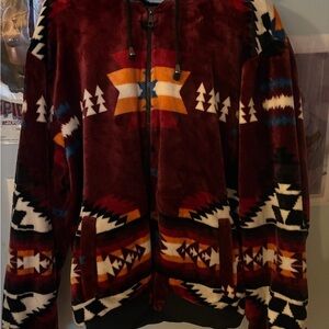 Tribal Pattern Fleece Jacket
